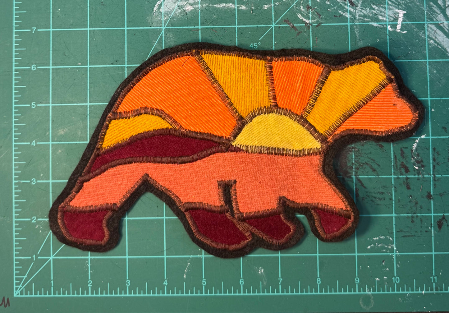Patchwork Bear Sew On Patch
