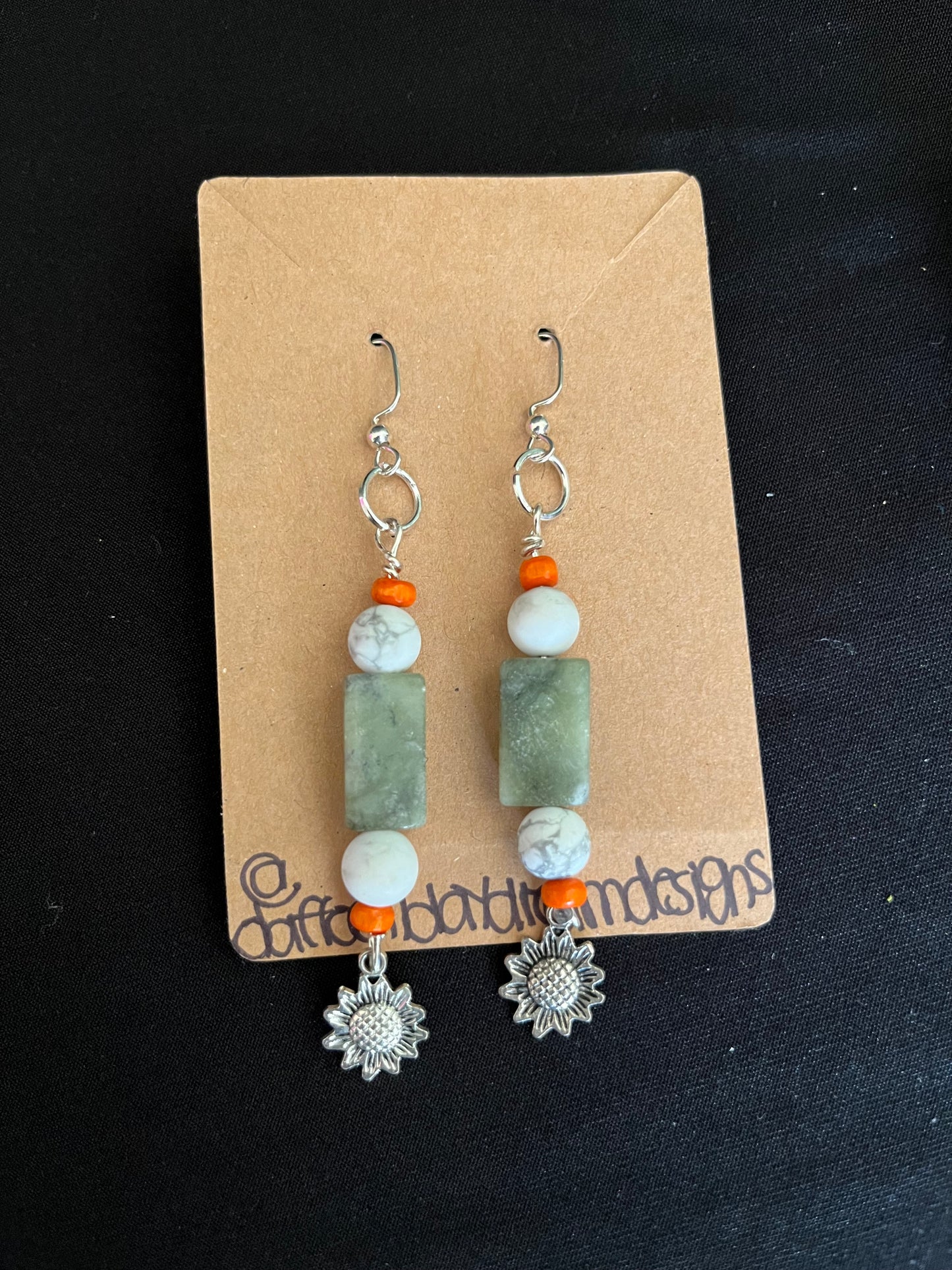 gemstone sunflower dangles