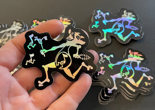 Holographic Note Eater Goat Sticker